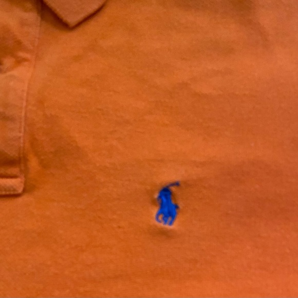 Polo by Ralph Lauren Boy’s Sz S (8/10) Orange Pique Knit Long Sleeve Polo - Picture 7 of 11